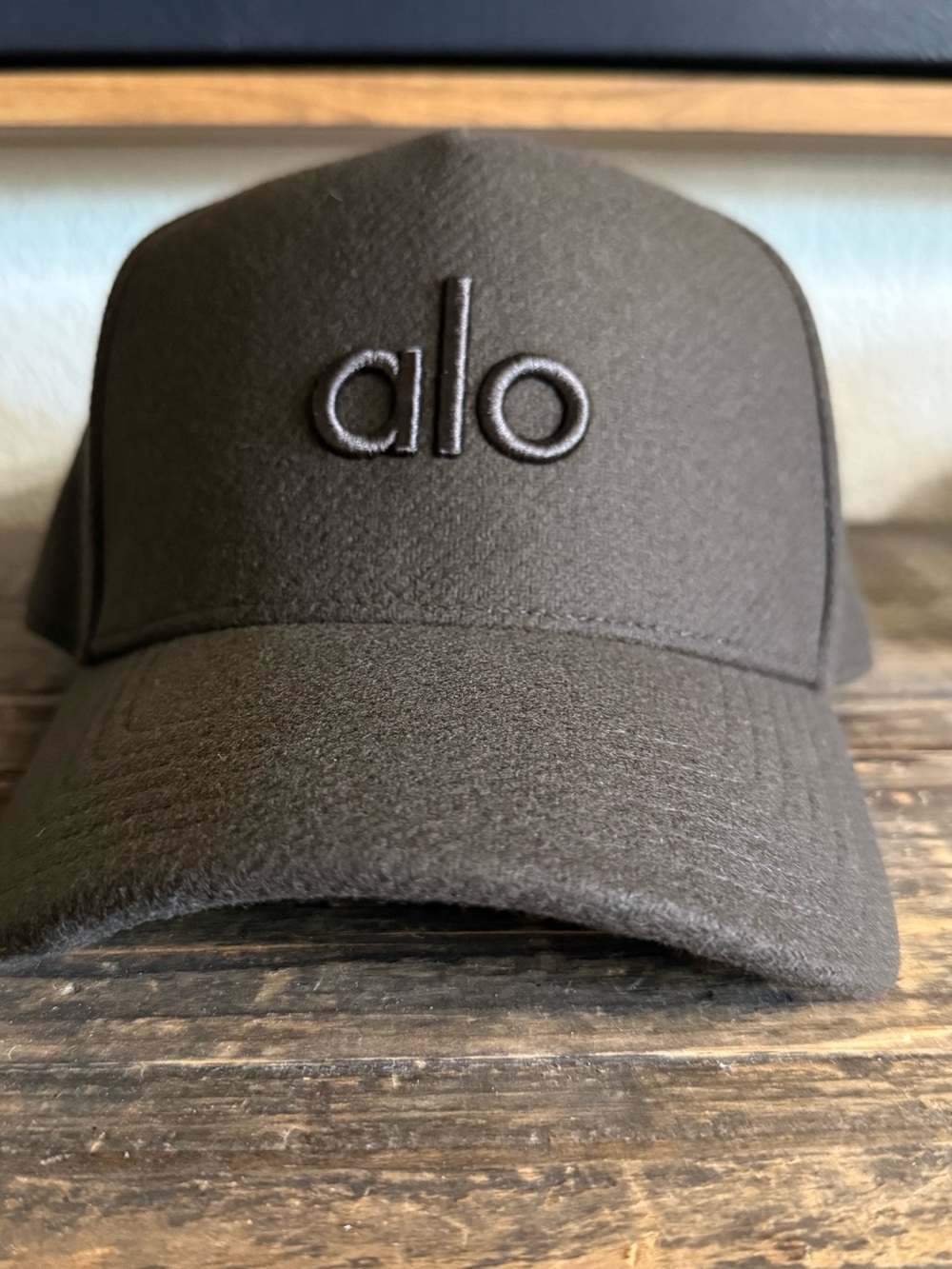 ALO Yoga Dark Brown Embroidered Logo Baseball Hat